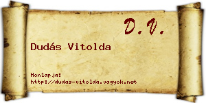 Dudás Vitolda névjegykártya